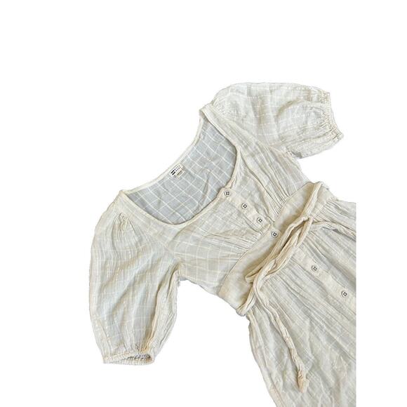 Billabong Women’s Cream Sundown Dress Button‎ Down Baby Doll Dress Size S - Picture 3 of 10